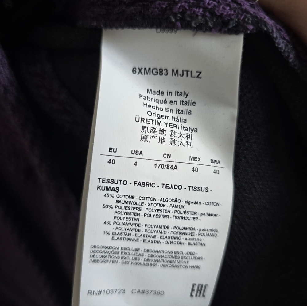 Armani Collezioni Blazer Jacket Women's SZ 4 Purple Textured business  Italy VTG - Picture 5 of 5